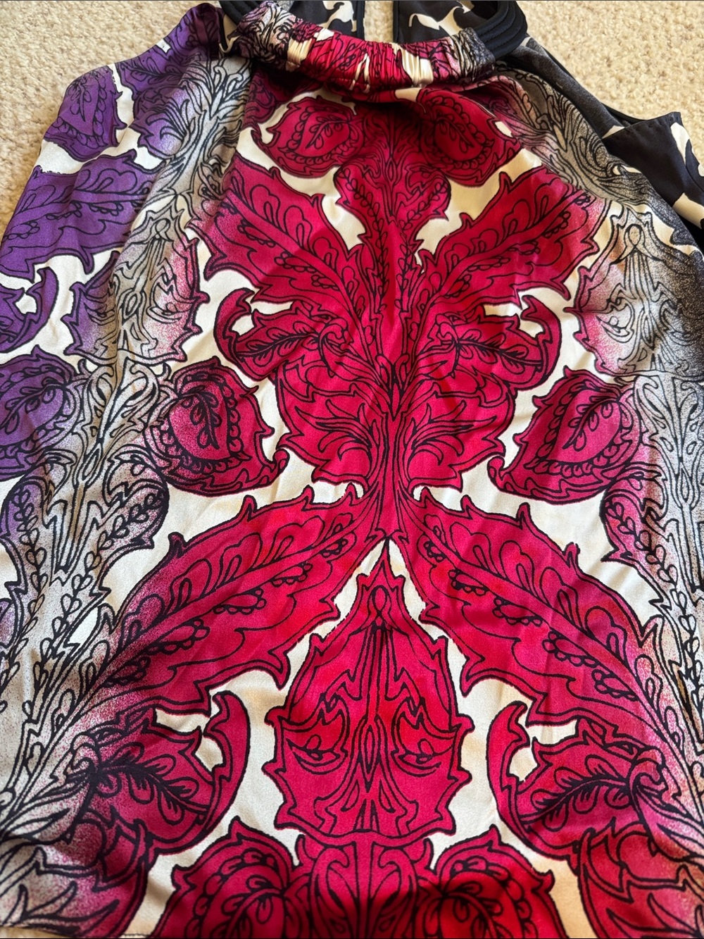 Elie Tahari Pink & Purple Floral Halter Top